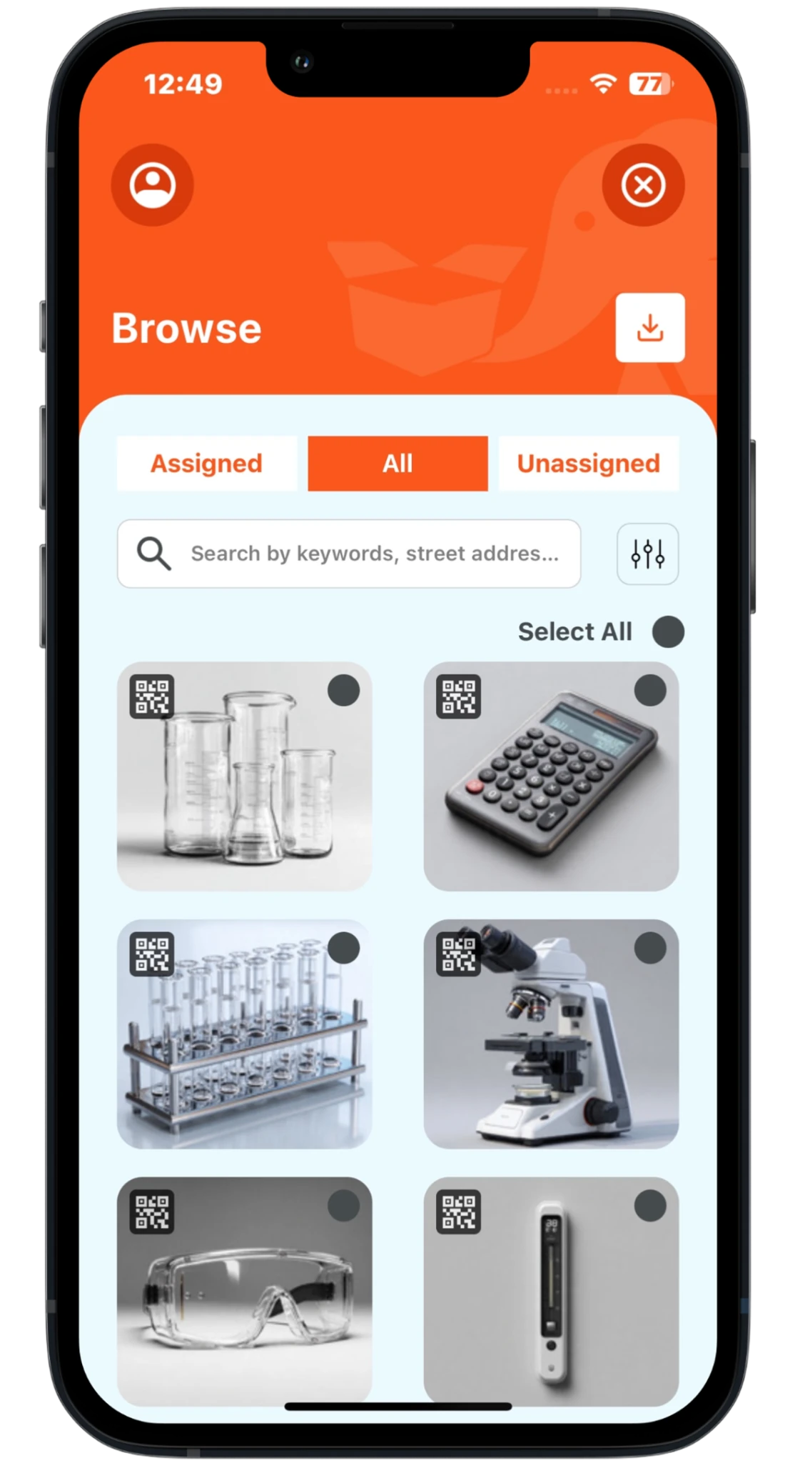 browse all lab items step 3