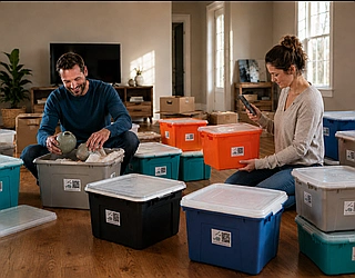moving box with qr codes
